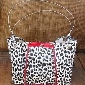 Animal Print Canvas Tote Bag Black & White Urban Grunge Tomboy Totes